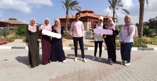 The participation of  English Department students at Israa University in the awareness campaign about early detection of breast cancer