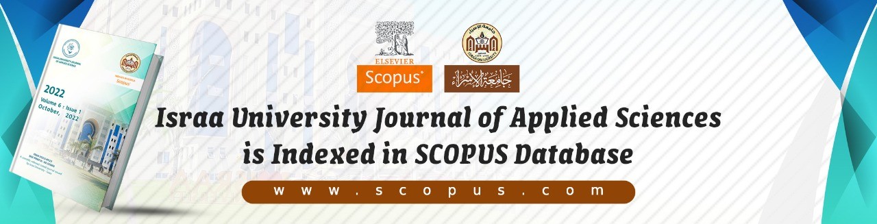 Israa University  Journal  is Indexed in the International " SCOPUS"  Database